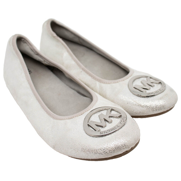Michael Michael Kors Faye Ria Silve Shimmer Ballet Flats Shoes SIZE 5 - Picture 1 of 6